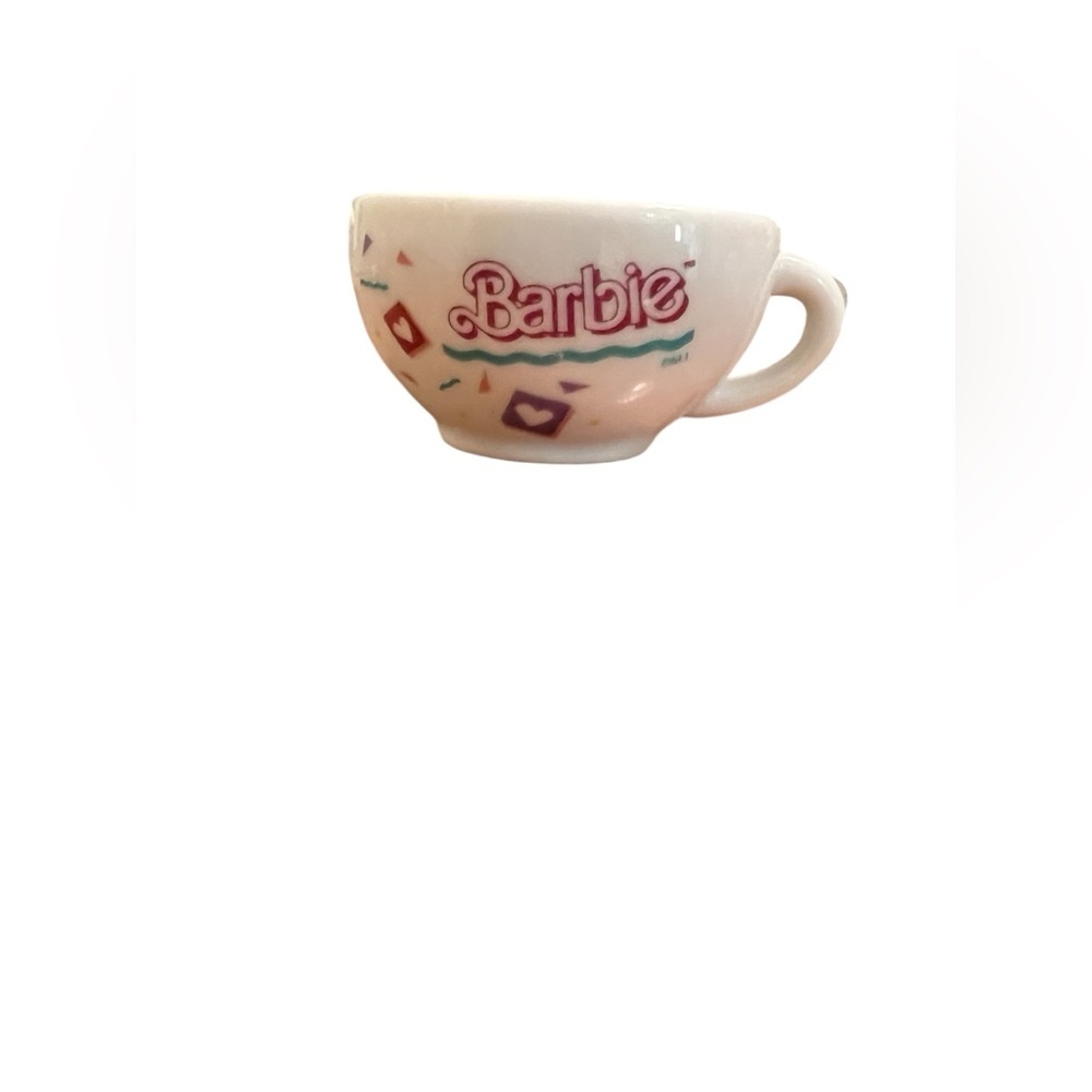 Barbie Ceramic Tea Set 15 Piece Mini Cups Saucers Plates 1989 Chilton Globe Inc. - Picture 5 of 6